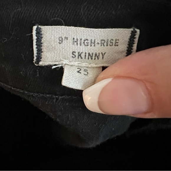 Madewell Black 9 in High Risw Skinny Denim Jeans - Picture 8 of 9